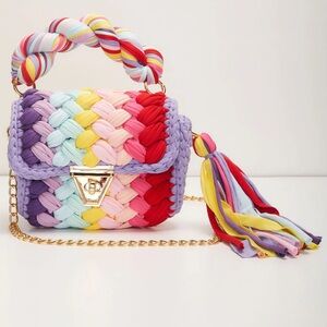 Resort Only Braided Top Handle Bag new rainbow color